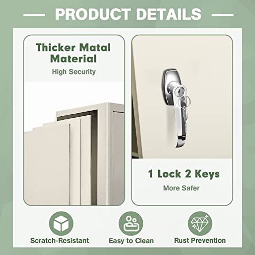 Intergreat Steel Storage Cabinet Lockable Metal Storage Cabinets With 2 Adjustable Shelves Counter Height Cabinet, Light Gray #TOP5