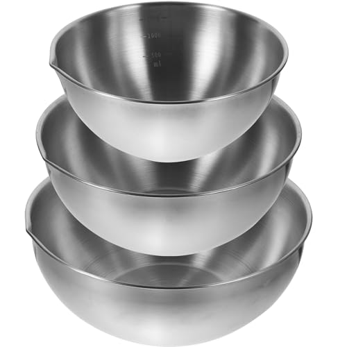 Set de 3 tazones de acero inoxidable para mezclar