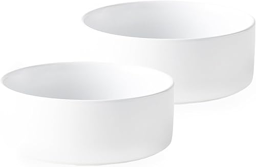 Juego de 2 cuencos de cerámica para perros y gatos, cuencos clásicos para alimentos y agua para gatitos, gatos y perros de razas de juguete, platos