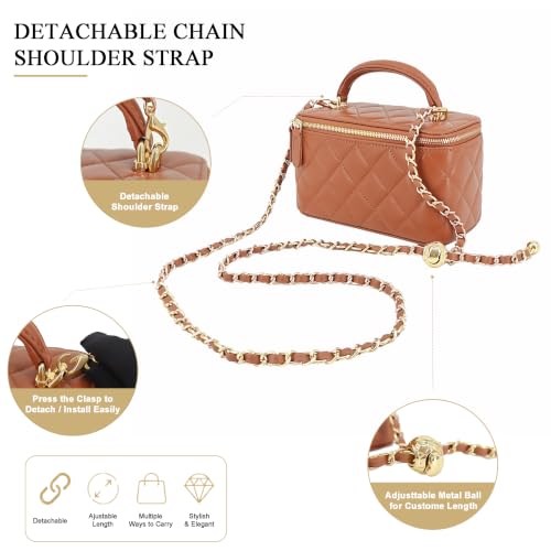 Image of M-ioi-M Small Mini Quilted Lambskin Vanity Purse Crossbody Bag for Women