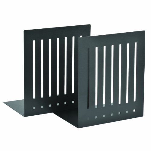 MMF Industries STEELMASTER Heavy Duty 10-Inch Steel Bookends 1 Pair Black 241100004
