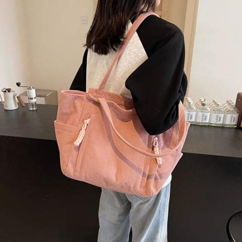 Casual Tote bag Plain Corduroy Shoulder Bag Lightweight Laptop Bag Stachel Bag Travel Daypacks4