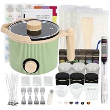 TOAUTO DIY Candle Making Kit with Wax Melting Pot, Complete Candle Making Supplies Including Melting Pouring Pot, Soy Wax, Thermometer, 3 Molds, Containers, Wick for Adults and Beginners Craft Project