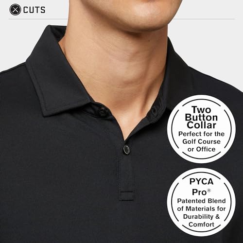 Clothing Men's Premium PYCA Pro Stretch AO Short Sleeve Polo Shirt | Classic Golf Shirts | Curve Hem, Button Collar3