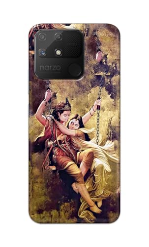 Image of Printed Hard Back Cover for Realme Narzo 50A Back Cover (Radha Krishna Love -J1) -190724(EA)