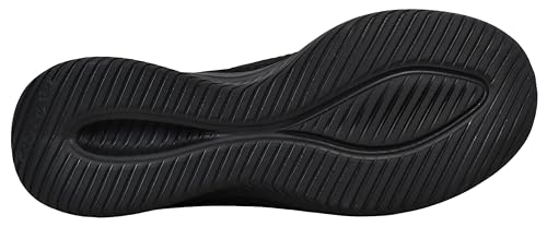 Skechers Women's Slip Ins Ultra Flex 3.0 Smooth Step Sneaker, Black/Black, 8.5 M US