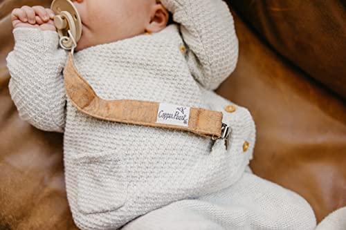 Image of Copper Pearl 3-Pack Pacifier Holders: Premium Knit Binky Clips for Baby Girls and Boys - Stylish Stainless Steel Design for Secure No-Drop Attachment - Eden