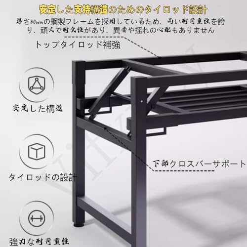 Cysxo折り畳みテーブル 会議用テーブル ミーティング長テーブル デスク 折りたたみ式で設置不要 16mmの厚みのある天板 コンパクトで収納も簡単 デュアルスプリング設計 一体型スチールフレーム 80*40*75 (C) [5]