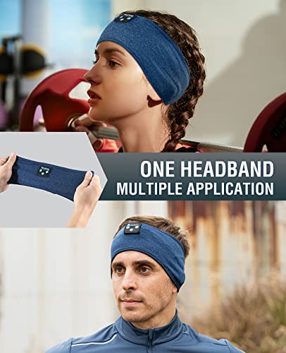 Image of Perytong Sleep Headphones Wireless, Bluetooth Sports Headband Headphones with Ultra-Thin HD Stereo Speakers Perfect for Sleeping,Workout,Jogging,Yoga,Insomnia, Air Travel, Meditation (Deep Teal)