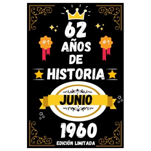 CUADERNO, 62 AÑOS DE HISTORIA JUNIO 1960 EDICIÓN LIMITADA: Regalo de 62 cumpleaños para mujeres y hombres, ideas de 62 cumpleaños... un cumpleaños... ... regalo de 62 cumpleaños para él/ella.