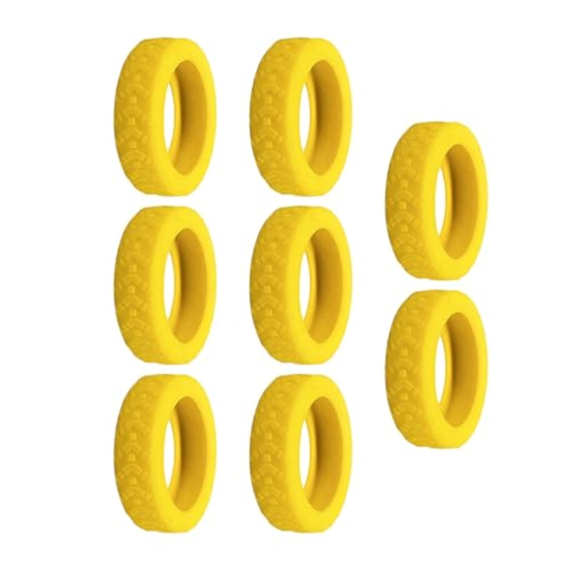 Silicone Luggage Wheel Covers Scratch Guard, 8 Pack, Yellow