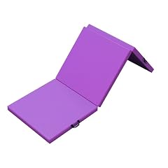LXHELIVERY Tri-fold Folding Gym Exercise Mat with Carrying Handles for Home Workout Core Workouts Stretching Yoga Color Purple2