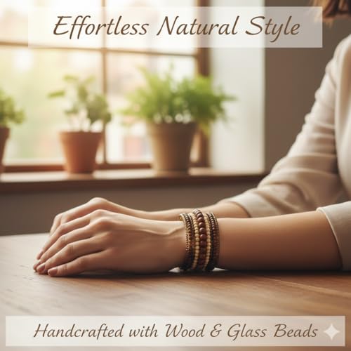 Image of DCA Wood /Glass Multicolor Women Bangle /Bracelet