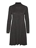 Strickkleid VERO MODA Damen VMGLORY LS Rollneck Dress Color Kleid, Dark Grey Melange, M