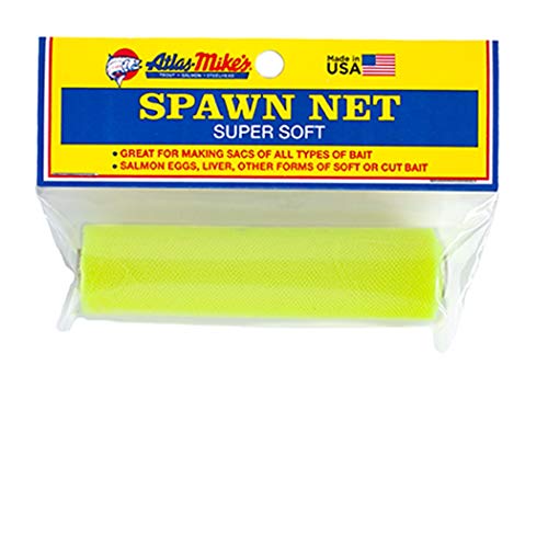 ATLAS MIKE'S Super Soft Spawn Net - Premium Fishing Bait Holder for Salmon Eggs, Liver, Cut Bait, Roe Sacks - Durable Nylon Mesh, Easy-Tie Design, USA-Made Quality - 3