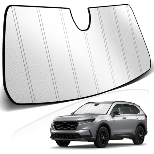 Image of KUST Windshield Sun Shade for Honda CRV 2023-2025 2026 Foldable Thicken Window Sunshade UV Protection Keep Cool Sunshield Easy Install Sun Visor Accessories Aluminum Film