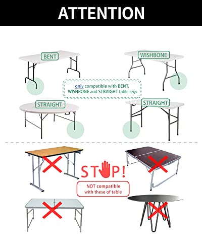 ruiru bro Table Leg Extenders for Folding Tables Straight/Bent Leg,Heavy Duty Folding Table Leg Extensions,4 Levels/Heights Adjustable Risers-Ideal for Improving Your Back Pain(4-Pack) - Thumbnail 4