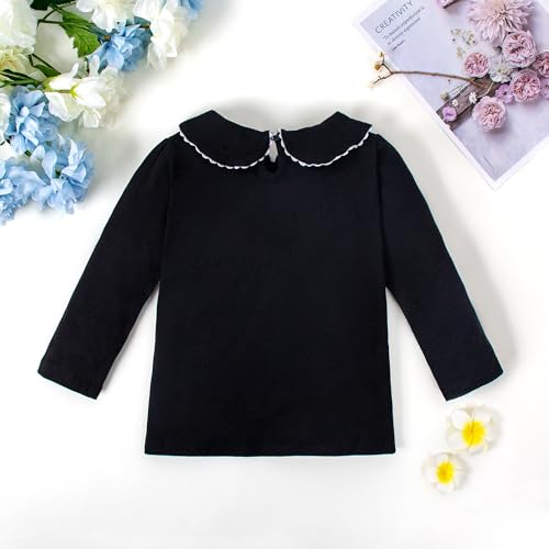 Image of LYSMuch Toddler Girl Long Sleeve Peter Pan Collar Top