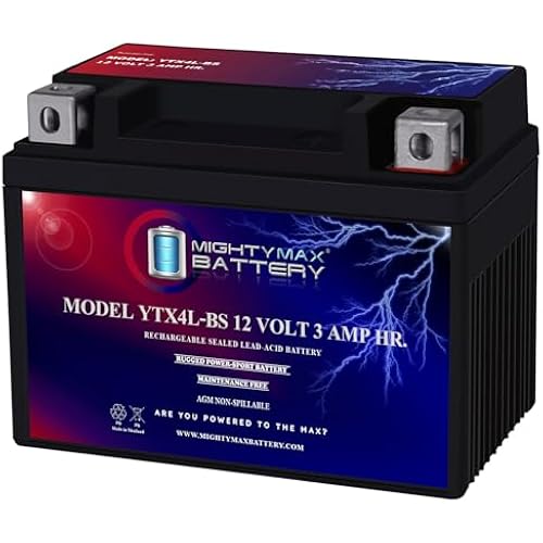 Mighty Max Battery YTX4L-BS SLA Battery for ATV Quad Dirt/Pit Bike 50/70/110/125 CC