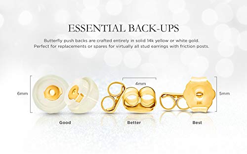 Better Butterfly Push Backs For Stud Earrings For Women In 14K Yellow Gold By Max + Stone #TOP30