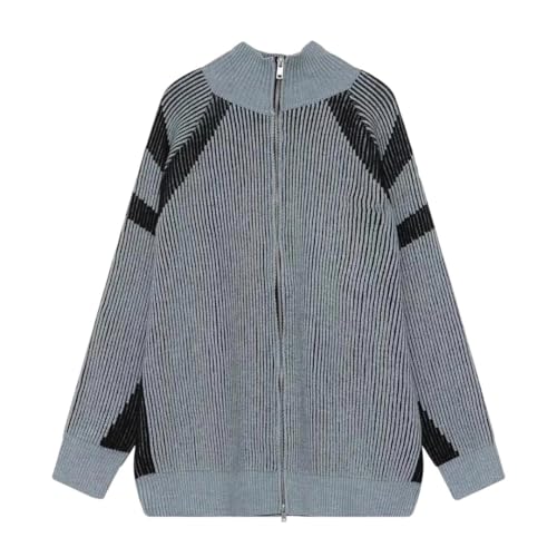 Cardigan tricoté pour homme Kelsiop avec col montant zippé style décontracté