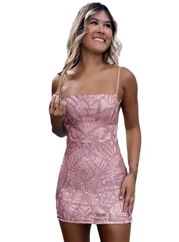 Eightale Sparkly Sequin Homecoming Dresses for Teens 2025 Short Bodycon Tight Prom Cocktail Gown 2025