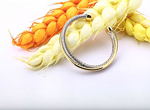 Uny Single Line Cross Over Twisted Cable Wire Bangles Crystal Mosaic Bracelet Bangle For Women Fashion Jewelry (Single Line) #TOP2