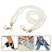 LOGOFUN 2pcs Punk Metal Waist Chain with Pearl Decor for Men Hip Hop Jeans Accessory Halloween Party Fashion