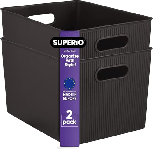 Panier de rangement étagère marron Superio pour organiser les placards