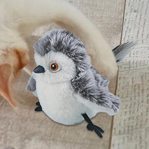 Jouet interactif pour chat oiseau en plumes douces et mécanisme robuste