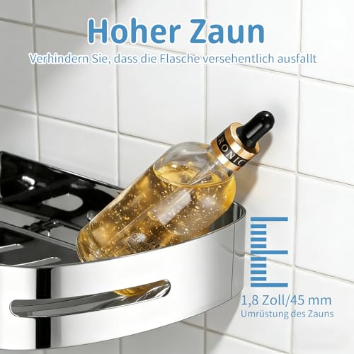 Étagère de douche d'angle en acier inoxydable 304 au design argenté durable - 7