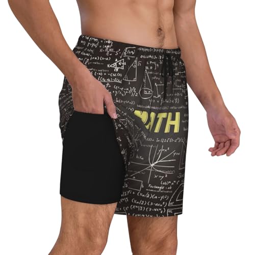 School Mathshort Swim Trunks with Waist Rope and Two Side Pockets Beach Shorts Bathing Suits for Men3