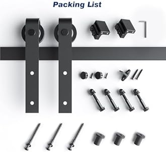 EaseLife 4 FT Sliding Barn Door Hardware Track Kit,Basic J Pulley,Slide Smoothly Quietly,Easy Install (4FT Track Kit for 24" Wide Single Door)