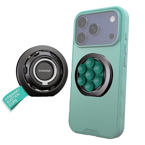 Image of Smartish MagSafe Suction Mount - WallFlower - 3 in 1 Reversible Magnetic Phone Grip Finger Loop, Suction Mount, Kickstand w /Universal MagSafe Adapter Kit for Apple iPhone - So Jaded