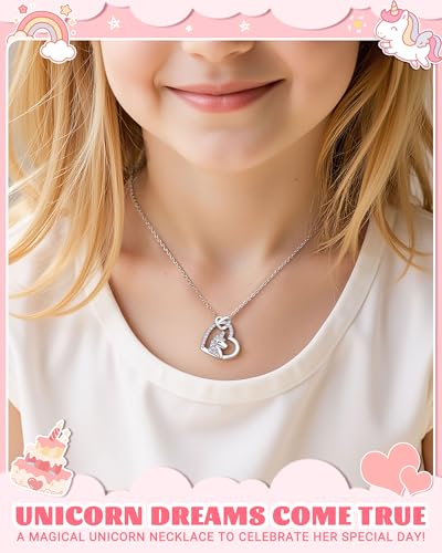 UNGENT THEM Happy 4th/5th/6th/7th Magical Birthday Gifts for Girls, Unicorn Necklace Bday Presents2