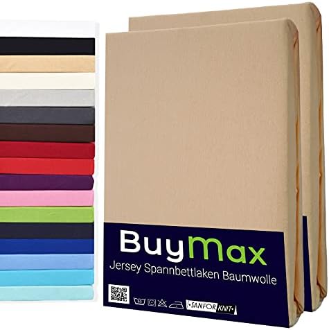 Buymax Topper prześcieradło z gumką 200 x 200 cm, 100% bawełna, dżersej, na materac o wysokości do 9 cm, do łóżka kontynentalnego, antracytowo-szare