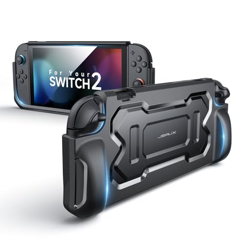 JSAUX Protective Case for Nintendo Switch 2 2025, TPU Grip Portable Cover Compatible with Switch 2 Case and JoyCon Controller, Accessories with Drop &amp; Scratch Resistance–Black