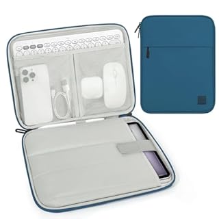 Dadanism 13 Pollici Tablet Custodia Borsa Portatile per iPad Pro 13" M4 2024, iPad Air 13" 2024, i Pad Pro 12,9" 6a/5a/4a/3a Gen, Galaxy Tab S10+ Plus/S9 FE+/S9+ Plus 12,4", Tab P12 12,7", Blu Pavone