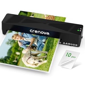 Crenova Laminator Machine with 10 Laminating Sheets, A4 Laminating Machine ...