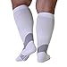 Medical Compression Socks for Women and Men 20-30mmHg Wide Calf - Plus Size Knee High Support Stockings for Edema, Swelling, Bariatric Surgery Recovery - White, 5X-Large - A601R