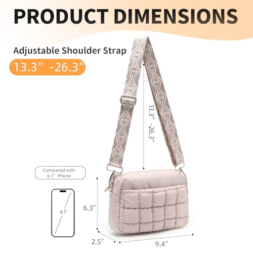 Image of Herald Small Puffer Nylon Quilted Crossbody Bags Handbag for Women