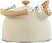 UUNVTOSU Stovetop Whistling Kettle, Folding Handle, Thickened Three-Layer Composite Bottom, Suitable for All Hob/Stove Types, Including Induction -Colorful Dots||2.5L Kettle (Color : Beige, Size : 2