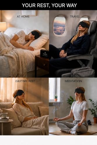Image of Eye Mask for Sleeping for Women, Velvet Super Soft Sleep Mask Blind Fold for Comfortable Sleep, Travelling, Meditation & Relaxation, Eye Pad for Girls, Blind Fold for Sleeping - Black (Pack of 1)