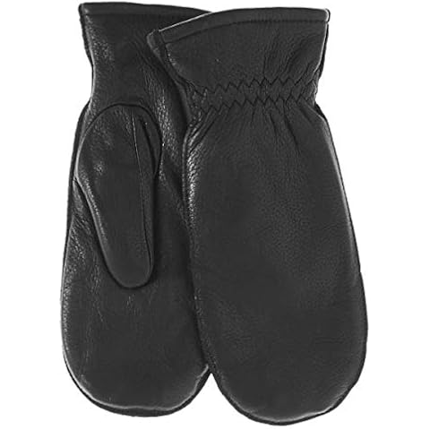 Pratt and Hart Snowfall Women’s Deerskin Leather Mittens with Finger Liners Size L Black Cover