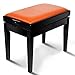 QinWenYan Ławka fortepianowa taboret skórzany hydrauliczny podnośnik stołek fortepianowy z litego drewna regulowana wysokość stołek fortepianowy ergonomiczny stołek do ćwiczeń studenckich (kolor: Pomarańczowy, rozmiar: 53 x 33 x 56 cm)