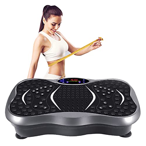 Plataforma vibratoria con bandas de resistencia, máquina de ejercicios vibratoria, 99 niveles de intensidad, equipo para gimnasio en casa miniatura 1