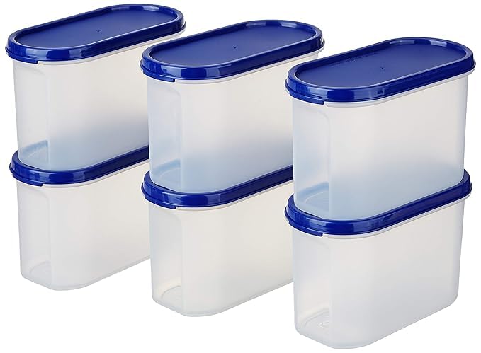 Modular Plastic Storage Containers with Lid | Airtight | BPA-Free |1100ML (Blue) (3)