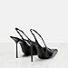 Vertundy Womens Stiletto Slingback Pointed Toe Leather High Heels Black