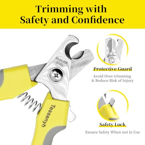Professional Dog Nail Trimmers, Dog Nail Clippers for Large & Medium Dogs, with Safety Lock and Protective Guard for Safe and Effective Grooming