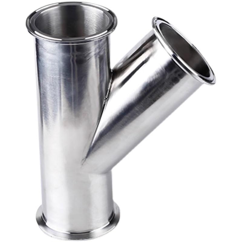 304 Stainless Steel Ferrule Y Type Pipe Fitting Connector Adapter Coupling ICXLPMC(38mm Ferrule OD 50.5)